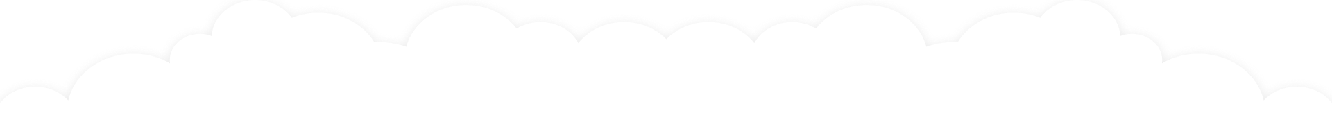 Cartoon clouds in a horizontal pattern.